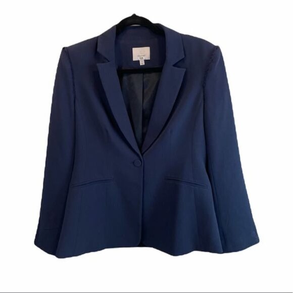 Cinq à Sept Kit Single Breasted Blazer Jacket Navy Blue Size 4 - Picture 7 of 12